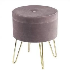 EUGAD Sitzhocker, Samthocker mit Stauraum, rund, mit stabilen goldenen Metallfüßen, Türkis Dunkelgrau, Dunkelgrün, Hellgrau, Rosa, Türkis -TischStuhl Verkäufe 001b9df4 1e85 51f8 b342 e5e041155769