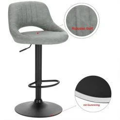 EUGAD Barhocker (2 St), 2er-Set 360° drehbar stufenlos höhenverstellbar mit Rückenlehne aus Kunstleder und Stahl Dunkelbraun Anthrazit, Grau -TischStuhl Verkäufe 006c73b3 aaec 5a3e b2ae 86440ae43ef4