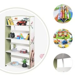 EUGAD Bücherregal, 1-tlg., Kinderregal, Bücher-Organizer mit 4 Ablagen, Zoomotive im Kinderzimmer aus MDF, Grün -TischStuhl Verkäufe 01f154d1 fdb5 424f 8260 cb3fa938b287