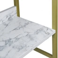 EUGAD Bücherregal, 1-tlg., Standregal, Küchenregal, 5 offenen Regalebenen, MDF, Metall, Schwarz Marmor Golden-Wei&szlig;er Marmor, Vintage -TischStuhl Verkäufe 0234c312 aea5 5657 b675 09ec9d82c5d8