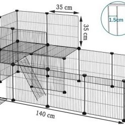 EUGAD Freigehege, Freigehege für Kaninchen Hasen Meerschweinchen Welpenauslauf Laufgitter mit Tür Doppelstöckig DIY 22 Platten Schwarz 140 x 70 x 70 cm 9 EUGAD Freigehege, Freigehege für Kaninchen Hasen Meerschweinchen Welpenauslauf Laufgitter mit Tür Doppelstöckig DIY 22 Platten Schwarz 140 x 70 x 70 cm -TischStuhl Verkäufe 0481f052 6650 545d b828 53a97afbabaf