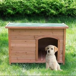 EUGAD Tierhaus, Hundehütte Hundehaus Massivholz draußen Wetterfest Aufklappbar Hellrot 103 x 66 x 71 cm -TischStuhl Verkäufe 04d38fb2 ee83 5180 a633 e6a4c8f8ffd6