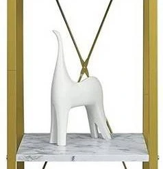 EUGAD Bücherregal, Standregal Badregal Bücherregal Küchenregal Schuhregal aus Holz und Stahl, mit 4 Ablagen, 34 x 35 x 148 cm Golden-Wei&szlig;er Marmor, Schwarz Marmor, Vintage -TischStuhl Verkäufe 059d98a2 d810 4cea a51c 8aa8fc14d5bb