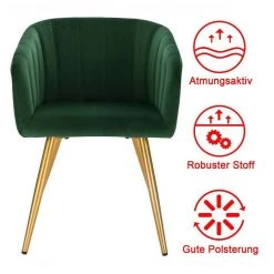 EUGAD Esszimmerstuhl, 2er-Set Esszimmerstuhl Polsterstuhl aus Samt Dunkelgrün Dunkelgrau, Dunkelgr&uuml;n, Rosa, Schwarz -TischStuhl Verkäufe 05ab188d 7db1 43d6 b77f 6c4ff3fbce4f