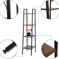 EUGAD Bücherregal, Standregal Badregal Bücherregal Küchenregal Schuhregal aus Holz und Stahl, mit 4 Ablagen, 34 x 35 x 148 cm Golden-Wei&szlig;er Marmor, Schwarz Marmor, Vintage -TischStuhl Verkäufe 05ef59d2 b9b2 58b3 a1c4 82b8fcca45b4