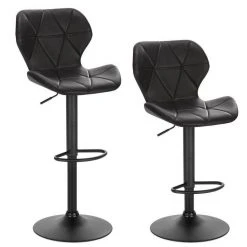 EUGAD Barhocker (2 St), 2er-Set höhenverstellbar und drenbar mit Rückenlehne aus Kunstleder Stahl Grau Anthrazit, Braun, Dunkelbraun -TischStuhl Verkäufe 062c1a18 0cc0 501a 97a4 6aa763fe2254