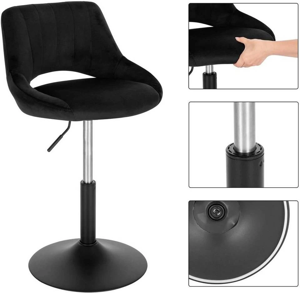 EUGAD Barhocker (4 St), Barstuhl Barsessel Sessel Loungesessel höhenverstellbar Clubsessel Cocktailsessel Drehsessel Samt Sitzhöhe 40–55 cm Schwarz Dunkelgrau, Rosa 4 EUGAD Barhocker (4 St), Barstuhl Barsessel Sessel Loungesessel höhenverstellbar Clubsessel Cocktailsessel Drehsessel Samt Sitzhöhe 40–55 cm Schwarz Dunkelgrau, Rosa – Bild 4