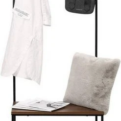 EUGAD Garderobenständer, (1 St), Kleiderständer, mit Haken, Schuhbank, Dunkelbraun -TischStuhl Verkäufe 06d1fa6d 69d1 5fe9 a178 ebea576a6922