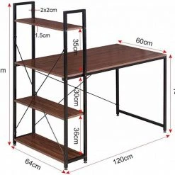 EUGAD Schreibtisch, Bürotisch mit Ablage Holz Stahl 120x64x120cm (BxTxH) Hell Eiche+schwarz Dunkel Buche-Schwarz, Hell Eiche-Schwarz, Hell Eiche-Wei&szlig; -TischStuhl Verkäufe 070b6e86 a28d 5a9d af85 953b734f58ff