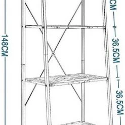 EUGAD Bücherregal, Standregal Bücherregal Metallregal Leiterregal Stufenregal Multifunktionale Regal Industrie Design MDF Metall Schwarz+schwarzer Marmor Golden+Weißer Marmor, Vintage -TischStuhl Verkäufe 07ba959a 1835 5cad 9ec8 ad2968157da2