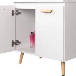 EUGAD Waschbeckenunterschrank Badschrank Unterschrank mit 2 Türe Weiß Grau, Schwarz, Wei&szlig; -TischStuhl Verkäufe 08d5a1da 0588 56a6 9292 0db8fef81588