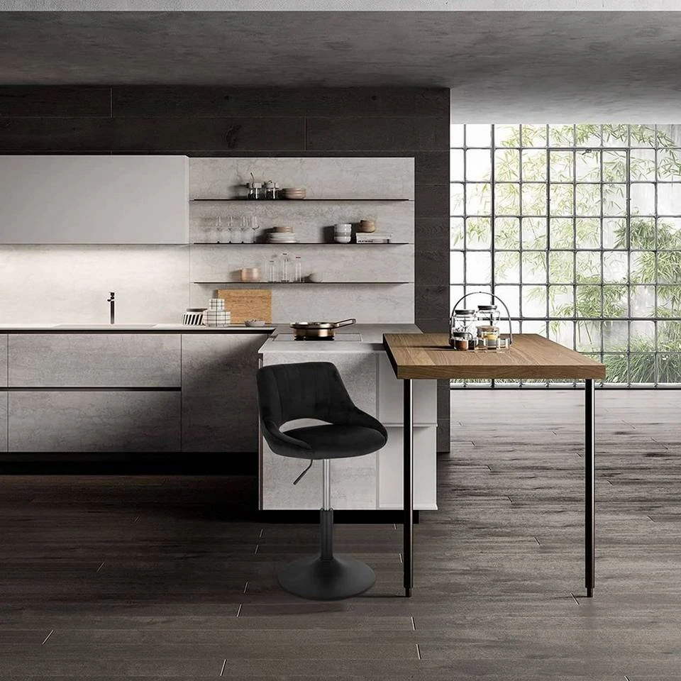 EUGAD Barhocker (4 St), Barstuhl Barsessel Sessel Loungesessel höhenverstellbar Clubsessel Cocktailsessel Drehsessel Samt Sitzhöhe 40–55 cm Schwarz Dunkelgrau, Rosa 2 EUGAD Barhocker (4 St), Barstuhl Barsessel Sessel Loungesessel höhenverstellbar Clubsessel Cocktailsessel Drehsessel Samt Sitzhöhe 40–55 cm Schwarz Dunkelgrau, Rosa – Bild 2