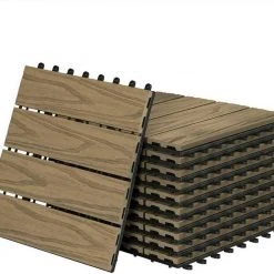 EUGAD WPC-Fliesen, 11er-Set WPC Balkonfliesen 3D Holzstruktur für 1m² Hellbraun -TischStuhl Verkäufe 0a6d4a55 8709 58e7 bfb5 61c6d348420f