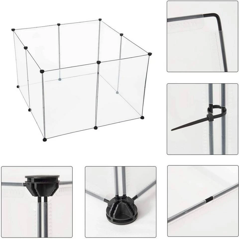 EUGAD Freigehege, Freigehege für Kaninchen Hasen Meerschweinchen Welpenauslauf DIY 8 Platten Transparent 102 x 102 x 70 cm 5 EUGAD Freigehege, Freigehege für Kaninchen Hasen Meerschweinchen Welpenauslauf DIY 8 Platten Transparent 102 x 102 x 70 cm – Bild 5