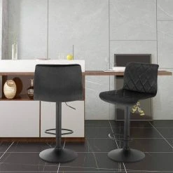 EUGAD Barhocker, 2er-Set Barstühle, Bezug in Samt Schwarz -TischStuhl Verkäufe 0b2ef2aa 11c5 5aa2 a70f 25a04fa83d1e