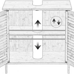 EUGAD Waschbeckenunterschrank (1-St) Unterschrank Badezimmerschrank Waschtisch Badschrank mit 2 Türen 60x30x60cm Bambus -TischStuhl Verkäufe 124fc055 93e4 5951 91aa 0451a7f113a6