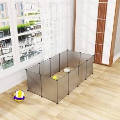 EUGAD Freigehege, Freigehege für Kaninchen Hasen Meerschweinchen Welpenauslauf DIY, 12 Platten 145 x 75 x 46 cm Grau, Schwarz, Transparent, Weiß -TischStuhl Verkäufe 14ff2676 f96b 5e38 9441 7a10e17e19eb