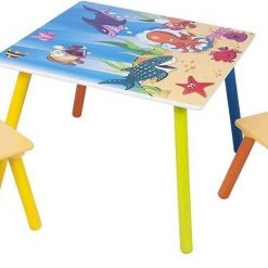 EUGAD Sitzgruppe, Kindersitzgruppe 1 Kindertisch und 2 Kinderstühle Set Kinderschreibtisch aus Wassertiere Serie Bunt -TischStuhl Verkäufe 150b192d d07e 505a a8fb 7cb2aed39e75