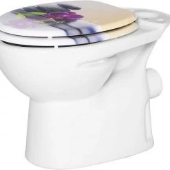 EUGAD WC-Sitz (1-St), Toilettensitz, WC Sitz mit Absenkautomatik, MDF, Holz, Softclose Scharnier Gr&uuml;ne Bl&auml;tter, Holzfarbe, Lilie, Seestern, Seestern Am Strand, Seestern Sonnenuntergang, Stone, &lrm;Lila Blume und Stones -TischStuhl Verkäufe 1511d055 3c66 443f 9f67 93a99e25d7dd
