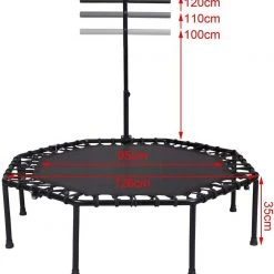 EUGAD Fitnesstrampolin, Fitness Trampolin Indoor Faltbar Ø 126cm mit höhenverstellbarem Haltegriff, leise Gummiseilfederung, belastbar bis 120 kg Gr&uuml;n, Schwarz -TischStuhl Verkäufe 159d5347 e0dd 4e5e 9856 3da56b1486b6