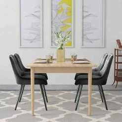 EUGAD Esszimmerstuhl (2 Stück), Polsterstuhl Küchenstuhl Wohnzimmerstuhl mit Rückenlehne, Sitzfläche aus Samt, Retrostuhl mit Metallbeine für Esszimmer Wohnzimmer, Schwarz Dunkelgrau, Dunkelgr&uuml;n -TischStuhl Verkäufe 16653e80 99b4 541e 82ef e6a2c77ac90d