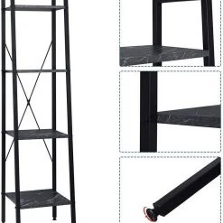 EUGAD Bücherregal, Standregal Badregal Bücherregal Küchenregal Schuhregal aus Holz und Stahl, mit 4 Ablagen, 34 x 35 x 148 cm Golden-Wei&szlig;er Marmor, Schwarz Marmor, Vintage -TischStuhl Verkäufe 16d4f595 0e5a 583e a51b 33248015c341