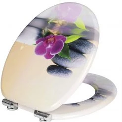 EUGAD WC-Sitz (1-St), Toilettensitz, WC Sitz mit Absenkautomatik, MDF, Holz, Softclose Scharnier Gr&uuml;ne Bl&auml;tter, Holzfarbe, Lilie, Seestern, Seestern Am Strand, Seestern Sonnenuntergang, Stone, &lrm;Lila Blume und Stones -TischStuhl Verkäufe 170d621d 6f49 474a a4d9 b07c51928a1e