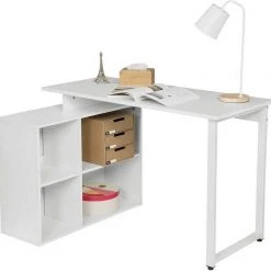 EUGAD Schreibtisch, mit Ablagen Holz 116x75x80cm Dunkelbuche Helleiche, Wei&szlig; -TischStuhl Verkäufe 177bc83d f983 5413 b3da 9137847505f8