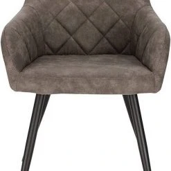 EUGAD Esszimmerstuhl (1 Stück), Wohnzimmerstuhl aus Stoff, Polsterstuhl mit Armlehnen und Rückenlehne, Gestell aus Metall Anthrazit, Braun, Grau -TischStuhl Verkäufe 179febbd fbd1 509d a92b ffe457170ae4