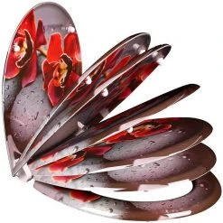 EUGAD WC-Sitz, Toilettendeckel mit Absenkautomatik rote Blume -TischStuhl Verkäufe 18006e2f e1e6 5ea9 9c9d 635a89fe8ede