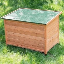 EUGAD Tierhaus, Hundehütte Hundehaus Massivholz draußen Wetterfest Aufklappbar Hellrot 103 x 66 x 71 cm -TischStuhl Verkäufe 185c5863 5042 5213 b72c 317587955501