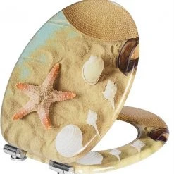 EUGAD WC-Sitz (1-St), Toilettensitz, WC Sitz mit Absenkautomatik, MDF, Holz, Softclose Scharnier Gr&uuml;ne Bl&auml;tter, Holzfarbe, Lilie, Seestern, Seestern Am Strand, Seestern Sonnenuntergang, Stone, &lrm;Lila Blume und Stones -TischStuhl Verkäufe 188f4df3 8af7 4e75 ab59 69f2e5cb7b3c