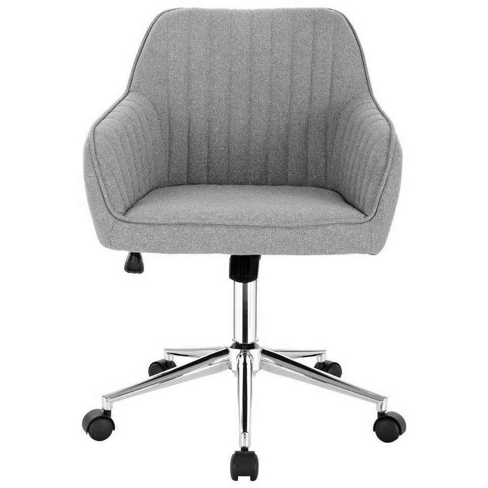 EUGAD Schreibtischstuhl, Bürostuhl Bürohocker Rollhocker aus Leinen Hellgrau Duneklgrau 2 EUGAD Schreibtischstuhl, Bürostuhl Bürohocker Rollhocker aus Leinen Hellgrau Duneklgrau – Bild 2