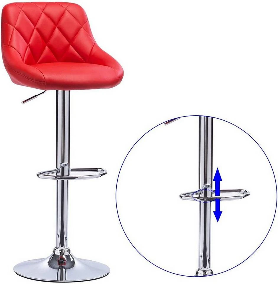 EUGAD Barhocker, 2er-Set Barstühle, höhenverstellbar, 360°drehbar Weiß Bordeaux, Cremeweiß, Grau, Khaki, Rot, Schwarz, Weiß 29 EUGAD Barhocker, 2er-Set Barstühle, höhenverstellbar, 360°drehbar Weiß Bordeaux, Cremeweiß, Grau, Khaki, Rot, Schwarz, Weiß – Bild 29