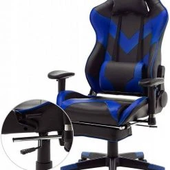 EUGAD Gaming Chair, Bürostuhl, Gaming Stuhl, Kunstleder, mit einstellbaren Armlehnen Rot Blau, Schwarz, Wei&szlig; -TischStuhl Verkäufe 19bdeb81 a12f 5e3f 8df4 381a36e88274