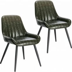 EUGAD Esszimmerstuhl, 2 Stücke Esszimmerstuhl Küchenstuhl Kunstleder Braun, Dunkelbraun, Dunkelgrün, Grau, Schwarz -TischStuhl Verkäufe 1aae89da ce12 5c2d 8e23 6d770dc84aba