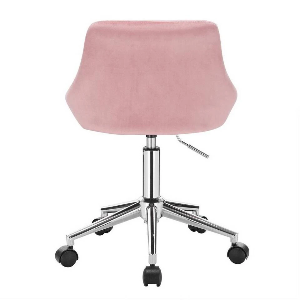 EUGAD Schreibtischstuhl (1 Stück), Bürohocker Rollhocker mit Rollen, Samt, höhenverstellbar, Rosa Dunkellgrau, Hellgrau 5 EUGAD Schreibtischstuhl (1 Stück), Bürohocker Rollhocker mit Rollen, Samt, höhenverstellbar, Rosa Dunkellgrau, Hellgrau – Bild 5