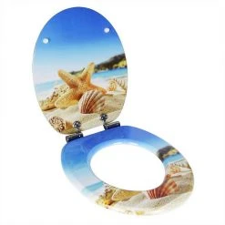 EUGAD WC-Sitz (1-St), Toilettensitz, WC Sitz mit Absenkautomatik, MDF, Holz, Softclose Scharnier Gr&uuml;ne Bl&auml;tter, Holzfarbe, Lilie, Seestern, Seestern Am Strand, Seestern Sonnenuntergang, Stone, &lrm;Lila Blume und Stones -TischStuhl Verkäufe 1c27419e 230e 4419 beca 24d54a2effbf