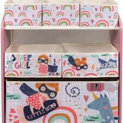 EUGAD Bücherregal, Kinder Aufbewahrungsregal Spielzeugregal Bücherregal Spielzeugkiste Kinderkommode Kindermöbel 3 Schichten mit 6 Kisten aus MDF Rosa -TischStuhl Verkäufe 1e5559f8 f6df 524f 959b d8a73776cfbf