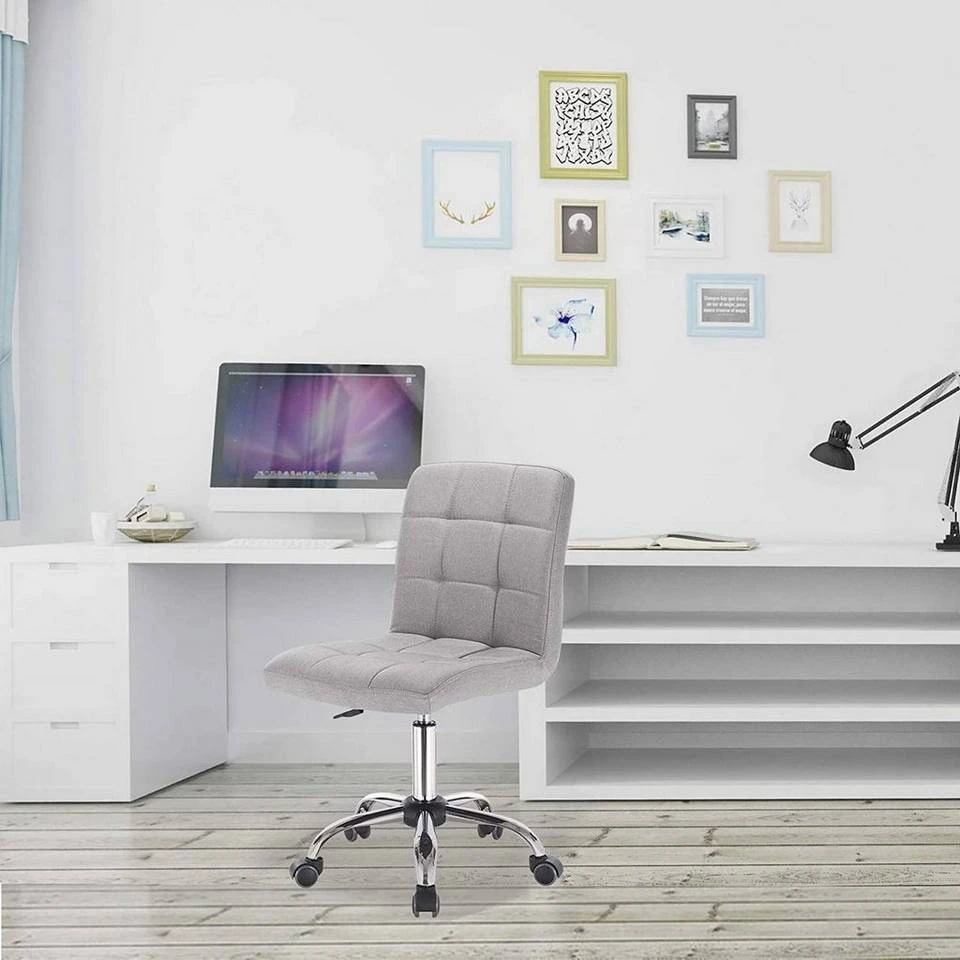 EUGAD Schreibtischstuhl, Bürohocker Schreibtischstuhl Rollhocker drehbar höhenverstellbar Stoffbezug Metall Dunkelgrau, Hellgrau 2 EUGAD Schreibtischstuhl, Bürohocker Schreibtischstuhl Rollhocker drehbar höhenverstellbar Stoffbezug Metall Dunkelgrau, Hellgrau – Bild 2