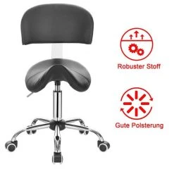 EUGAD Arbeitshocker (1er-Set), Sattelhocker mit Rückenlehne gepolstert höhenverstellbar aus Kunstleder Schwarz Grau, Wei&szlig; -TischStuhl Verkäufe 207b56da 306a 5671 8f74 bd01423bb394