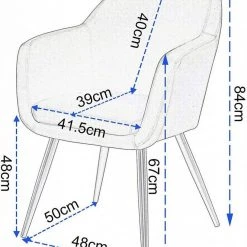 EUGAD Polsterstuhl (1 Stück), Küchenstuhl Samt Stuhl Sessel mit Armlehne, Metallbeine, für Esszimmer Wohnzimmer, Schwarz Dunkelgrau -TischStuhl Verkäufe 210e957c ea52 5c97 bd7a 0f357c427768