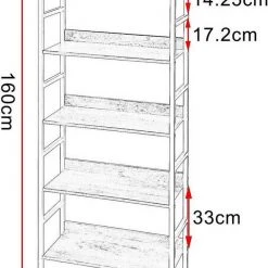 EUGAD Bücherregal, 1-tlg., Standregal, Küchenregal, 5 offenen Regalebenen, MDF, Metall, Schwarz Marmor Golden-Wei&szlig;er Marmor, Vintage -TischStuhl Verkäufe 21920fd4 668c 5bca 9eec ded203b14f6b