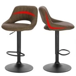 EUGAD Barhocker (2 St), 2er-Set 360° drehbar stufenlos höhenverstellbar mit Rückenlehne aus Kunstleder und Stahl Dunkelbraun Anthrazit, Grau -TischStuhl Verkäufe 219b8aca 98f1 598b 9b73 105b15e7dbe2