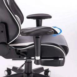 EUGAD Gaming-Stuhl (1 Stück), Racing Stuhl mit Fußstütze Racing Stuhl Drehstuhl Bürostuhl Schreibtischstuhl PC Stuhl mit Wippfunktion Höhenverstellbar Kunstleder Rot Grau, Weiß -TischStuhl Verkäufe 21fd9f22 813b 5d60 aa3a 81603d3739b4