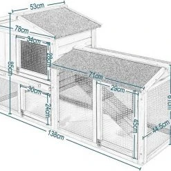 EUGAD Tierhaus, Kaninchenstall Kleintierstall Hasenkäfig, mit Treppe Wetterfest Doppelstöckig, Hellrot -TischStuhl Verkäufe 231ffc32 c68d 5722 93e1 e7f5076e8de1