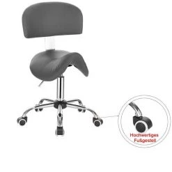 EUGAD Arbeitshocker (1er-Set), Sattelhocker mit Rückenlehne gepolstert höhenverstellbar aus Kunstleder Schwarz Grau, Wei&szlig; -TischStuhl Verkäufe 23793ee8 3036 5460 95d8 eecdca7b7ade