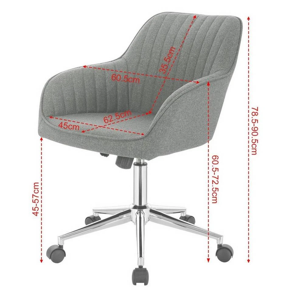 EUGAD Schreibtischstuhl, Bürostuhl Bürohocker Rollhocker aus Leinen Hellgrau Duneklgrau 10 EUGAD Schreibtischstuhl, Bürostuhl Bürohocker Rollhocker aus Leinen Hellgrau Duneklgrau – Bild 10
