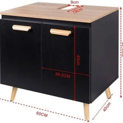 EUGAD Waschbeckenunterschrank Badschrank Unterschrank mit 2 Türe Weiß Grau, Schwarz, Wei&szlig; -TischStuhl Verkäufe 23ed7d83 5405 535d a2be 8f42de4e44e7