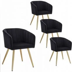 EUGAD Esszimmerstuhl (4 Stück), 4er-Set Esszimmerstuhl Polsterstuhl aus Samt Dunkelgrün Dunkelgrau, Dunkelgrün, Rosa, Schwarz -TischStuhl Verkäufe 247ac90e 7b1d 5ab2 8491 22a161c2b646